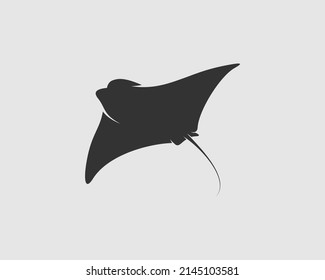 Stingray Silhouette On White Background Isolated Stock Vector (Royalty ...