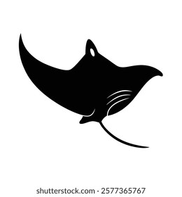 Stingray Silhouette Vector Art and Black Stingray Design Illustration