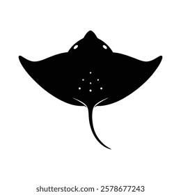 Stingray Silhouette Vector Art and Black Stingray Design Illustration