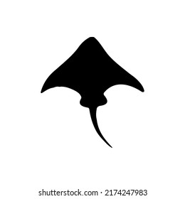 Stingray Silhouette Vector. Best Stingray Icon Illustration On White Background.