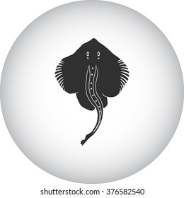 Stingray simple icon on colorful round background