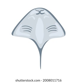Ilustración del vector de dibujos animados Stingray Underwater Ocean Sea Creature