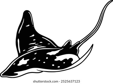Stingray vector hand drawn illustration