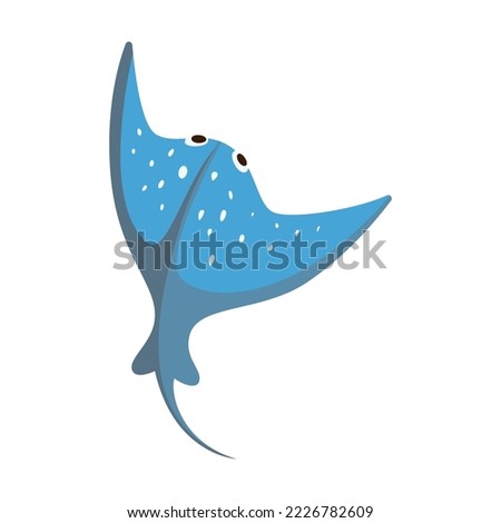 Stingray vector illustration. Swimming Manta Rays, sea animal living in ocean. Animal of sea concept for banner design or landing page