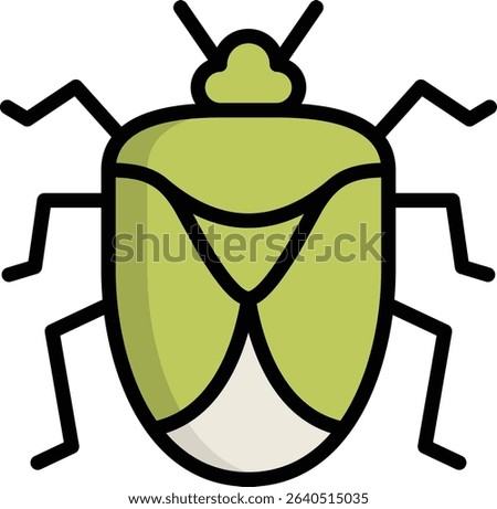 stink bug icon illustration design with filled outline, this is not made from any AI generation