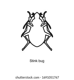 Stink bug icon vector on white background. Black icon illustration