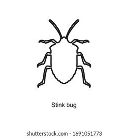 Stink bug icon vector on white background. Black icon illustration