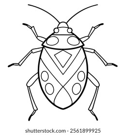 stink bug insect flat vector illustration on white background