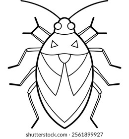 stink bug insect flat vector illustration on white background