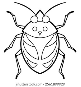 stink bug insect flat vector illustration on white background