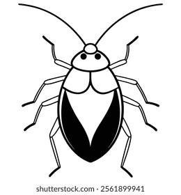 stink bug insect flat vector illustration on white background