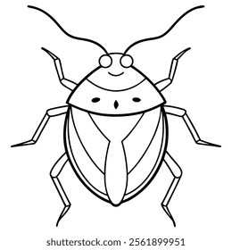 stink bug insect flat vector illustration on white background