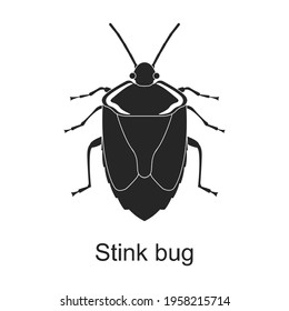 Stink bug vector black icon. Vector illustration pest insect stink bug on white background. Isolated black illustration icon of pest insect.