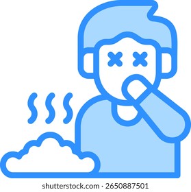 Stink Icon Ilustración vectorial de color azul