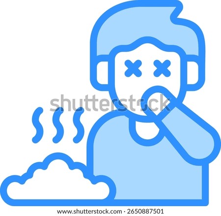 Stink Icon Blue Color Vector Illustration