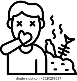 Stink Icon Line Ilustración vectorial