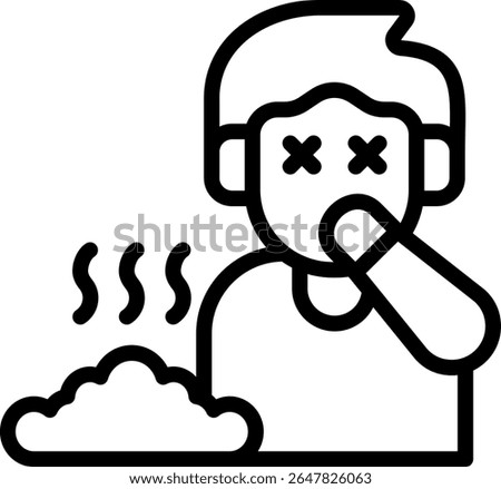 Stink Icon Outline Vector Illustration