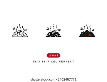 Stink Icon. Smell Bad Food Decay Pictogram Graphic Illustration. Isolated Simple Line Icon For Infographic, App and Web Button.