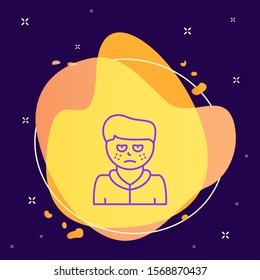Stink, pain, stomach, disease. Vector icon. On white background