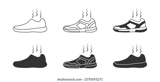 Stinking shoes icon. Smelly sneaker. Vector illustration.