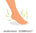 Stinky feet with smelly bad odor