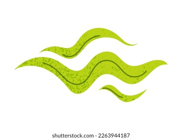 El concepto de nube verde apestosa. Emisiones nocivas de veneno y productos químicos tóxicos en la atmósfera, bombas de pedo y contaminación atmosférica, gas y vapor. Dibujo vectorial plano de dibujos animados