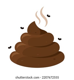 Stinky Poop Flat Vector Illustration Logo Icon Clipart