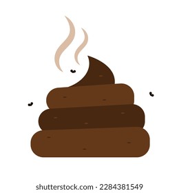 stinky poop flat vector illustration logo icon clipart