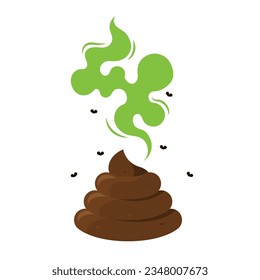 icono del icono del logo de la ilustración del vector plano de poop stinky