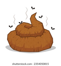Stinky poop flat vector illustration clipart isolated on white background