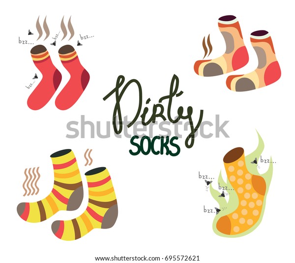 Stinky Smelly Socks Set Bright Dirty Stock Vector (Royalty Free) 695572621