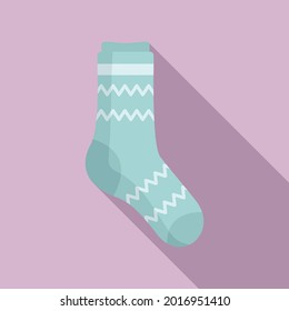Stinky sock icon flat vector. Cute line sock. Cotton item