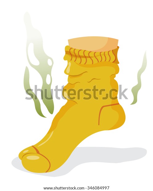 Stinky Sock On Foot Stock Vector (Royalty Free) 346084997