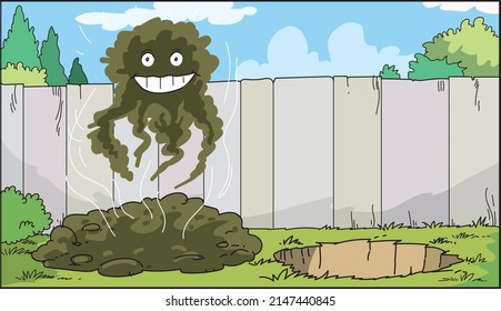 Stinky waste. Environment protection. vector