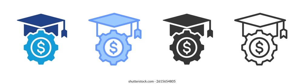 Stipend icon set multiple style collection