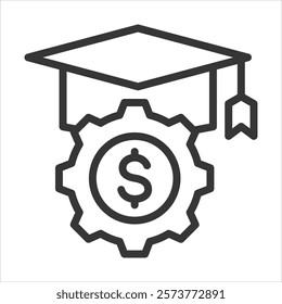 Stipend Outline Icon Vector Illustration