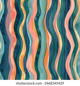 Stipes watercolor wave seamless pattern. Design element for sale banners, posters, labels, and gift wrapping paper.