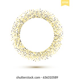 Stipple Dot Backgrounds with Little Gold Hearts. Halftone Pattern or Texture. Vector Illustration