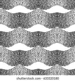 Stipple Dot Seamless Backgrounds with Black and White Circles. Halftone Pattern or Texture. Vector Illustration