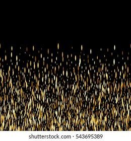 Stipple dots halftone texture. Glitter golden sharp oval sequins magical seamless horizontal background. Good for luxury poster banner advertising design. Vector illustration.