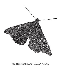Stipple dotted butterfly for trendy y2k retro collage. Vector isolated insect textured photocopy effect illustration