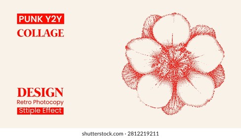 Stipple effect flower illustration