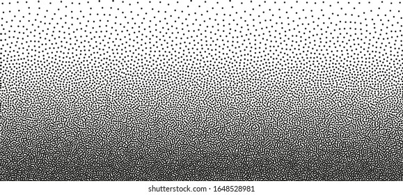 Stipple gradient background. Black ink dots on a white background. Monochrome stipple dotted spray grunge texture