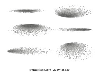 Stipple gradient oval shadow circle. Shadow effect texture ball dot background design frame