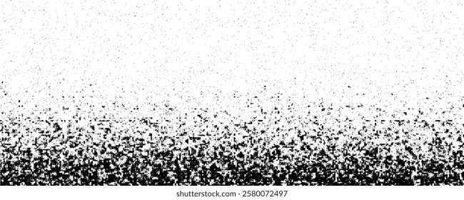 Stipple pattern, dotted geometric background. Stippling, dotwork drawing, shading using dots. Pixel disintegration, random halftone effect. White noise grainy texture.