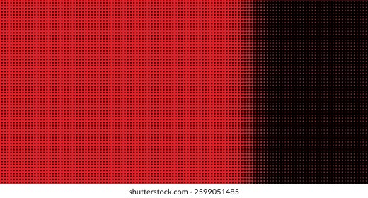 Stipple pattern, red dotted geometric background. Stippling, dotwork drawing, shading using dots. Pixel disintegration, random halftone effect.