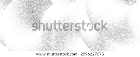 Stipple sand grain wave texture. Dotted curved wavy gradient background. Grunge gritty noise dotwork wallpaper with particles, granules, speckles. Vector halftone cloudy fluid grit backdrop overlay