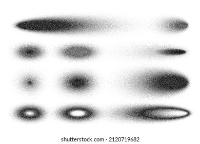 Stipple shadows set  dotted design elements  Fading gradient  Stippling  dotwork drawing  shading using dots  Pixel disintegration  halftone effect  White noise grainy texture  Vector illustration