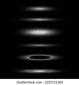 Stipple shadows set, dotted design elements. Fading gradient. Stippling, dotwork drawing, shading using dots. Pixel disintegration, halftone effect. White noise grainy texture. Vector illustration