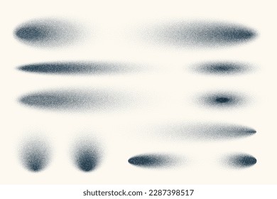 Stipple shadows set  vintage dotted design elements  Fading gradient  Stippling  dotwork drawing  shading using dots  Halftone disintegration effect  White noise grainy texture  Vector illustration